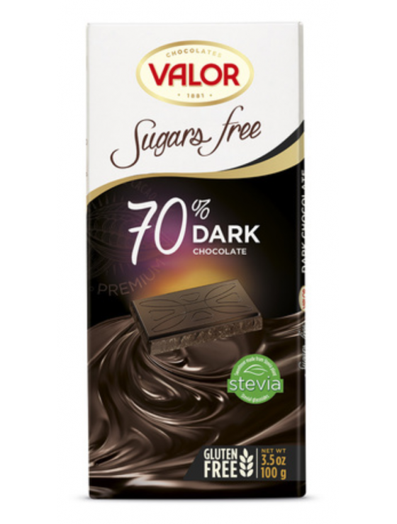 Valor 70% Cacao Stevia 100G