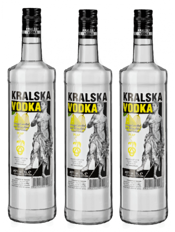 3 vodka kralska pera 1 LT